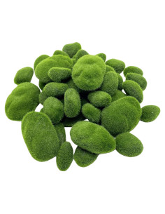 40 Rocas de Musgo Artificial DUENEW Verde para Decoración