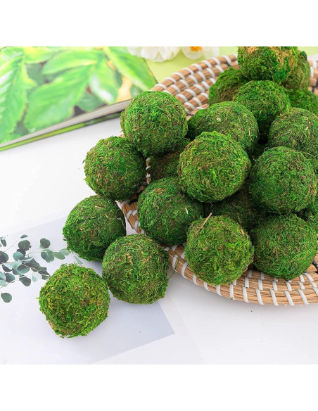 6 Bolas de Musgo Falsas Tezuyok para Decoración de Cuencos