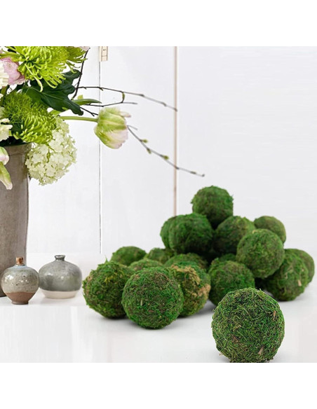 6 Bolas de Musgo Falsas Tezuyok para Decoración de Cuencos