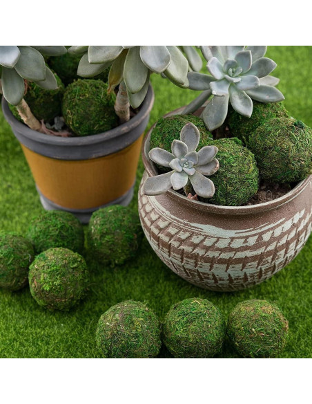 6 Bolas de Musgo Falsas Tezuyok para Decoración de Cuencos