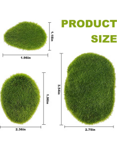 30 Piezas de Piedras de Musgo Artificial Anxingo - Decoración Verde 2