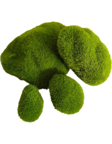 Rocas de Musgo Artificial Ebonee - 20 Piezas en 4 Tamaños