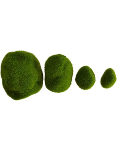 Rocas de Musgo Artificial Ebonee - 20 Piezas en 4 Tamaños