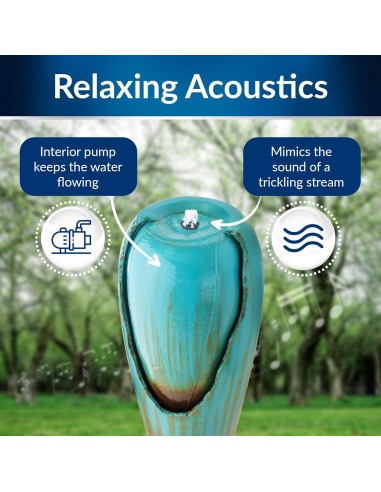 Fuente de Agua de Jarra Antigua Alpine 84 cm Turquesa LED