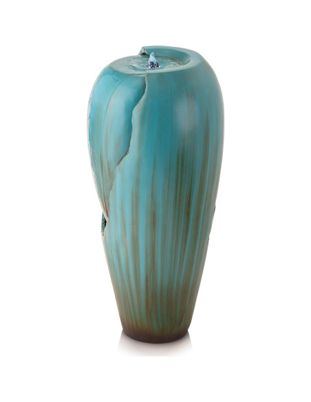 Fuente de Agua de Jarra Antigua Alpine 84 cm Turquesa LED