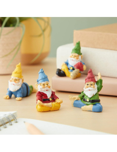 Conjunto de 4 Gnomos de Jardín Juvale - Decoración Divertida 5.08 cm