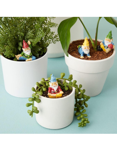 Conjunto de 4 Gnomos de Jardín Juvale - Decoración Divertida 5.08 cm