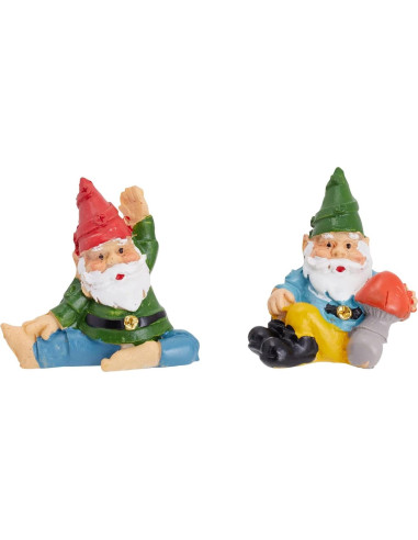 Conjunto de 4 Gnomos de Jardín Juvale - Decoración Divertida 5.08 cm