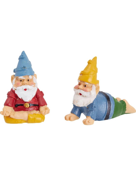 Conjunto de 4 Gnomos de Jardín Juvale - Decoración Divertida 5.08 cm