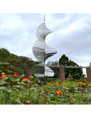 Girador de Viento Metálico 3D Belleza y el Viento - Helix Plateada