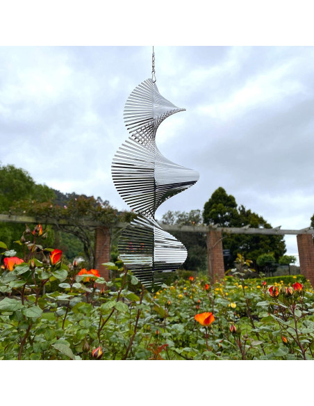 Girador de Viento Metálico 3D Belleza y el Viento - Helix Plateada