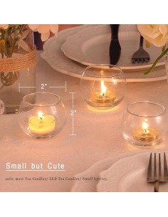 Juego de 12 Portavelas Tealight de Vidrio Lamorgift 5.08cm 2