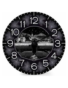 Reloj de Pared Genérico 25.4 cm Madera Sin Tic Tac Decorativo