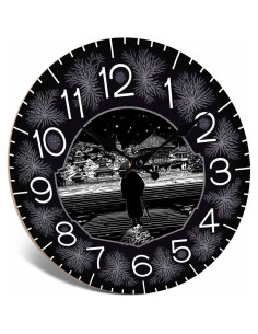 Reloj de Pared Genérico 25.4 cm Madera Sin Tic Tac Decorativo 2