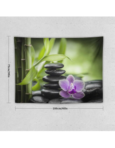 Tapiz Colgante ZhiRain Zen Hojas de Bambú 102x76cm Decoración 2