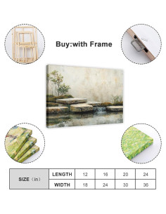 Arte de Pared Zen Japonés en Lienzo 50x75cm - Decoración Minimalista 2