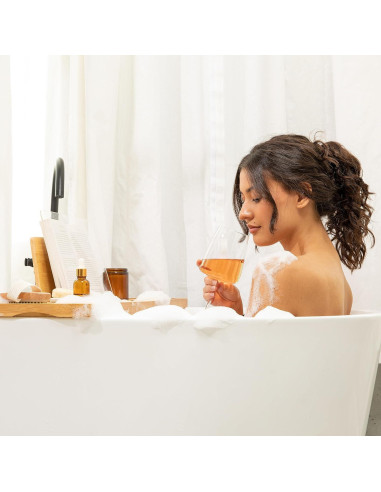 Bandeja de Bañera Extensible Luxe Lily con Soporte para Libro y Vino