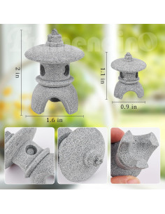 Estatuas de Linterna Miniatura Pagoda Framendino 4 Piezas 2
