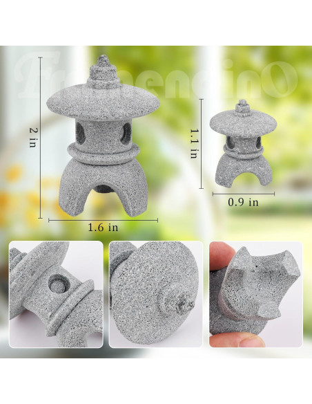 Estatuas de Linterna Miniatura Pagoda Framendino 4 Piezas