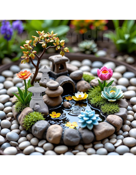 Estatuas de Linterna Miniatura Pagoda Framendino 4 Piezas