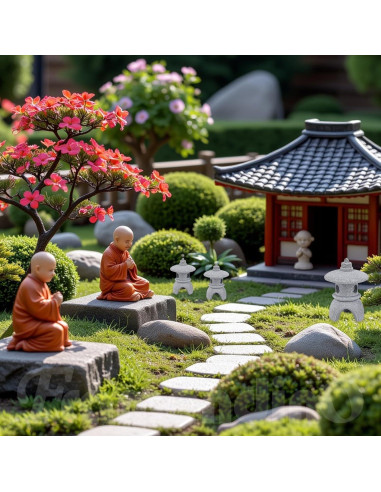 Estatuas de Linterna Miniatura Pagoda Framendino 4 Piezas