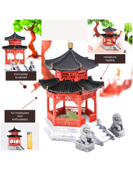 Pabellón Chino Tradicional KARESANSUI - Decoración Zen 6.35cm