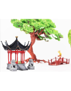 KARESANSUI Mini Pabellón Chino Tradicional - Decoración Zen 2