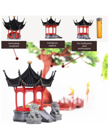 KARESANSUI Mini Pabellón Chino Tradicional - Decoración Zen