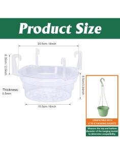 Bandejas de Goteo para Plantas Colgantes Adnee 15 Pcs 20.32 cm 2