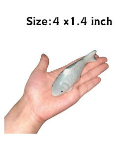 Pez Koi Flotante de Cerámica JINYEAH - 2 Piezas 10x4 cm 2