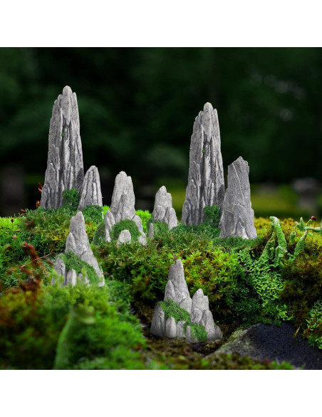 Estatuas de Rocalla Miniatura DOITOOL 12PCS Jardín Zen
