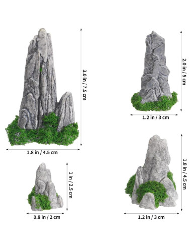 Estatuas de Rocalla Miniatura DOITOOL 12PCS Jardín Zen