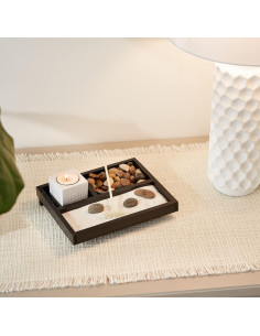 Jardín Zen Sigma 20x16x6 cm con Portavelas y Rastrillo 2