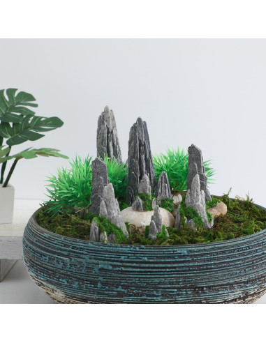 Estatuas de Rocalla Miniatura DOITOOL 12PCS Jardín Zen