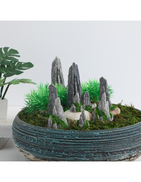 Estatuas de Rocalla Miniatura DOITOOL 12PCS Jardín Zen