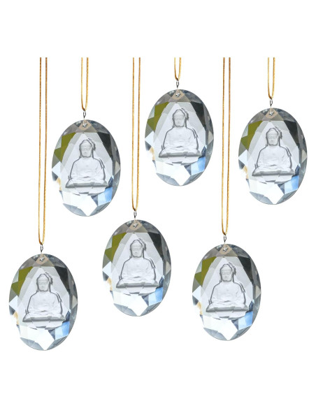 6 Piezas Prismas de Cristal Buda para Colgar - Decoración Zen