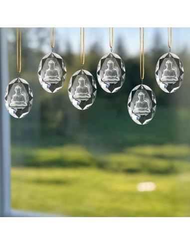 6 Piezas Prismas de Cristal Buda para Colgar - Decoración Zen