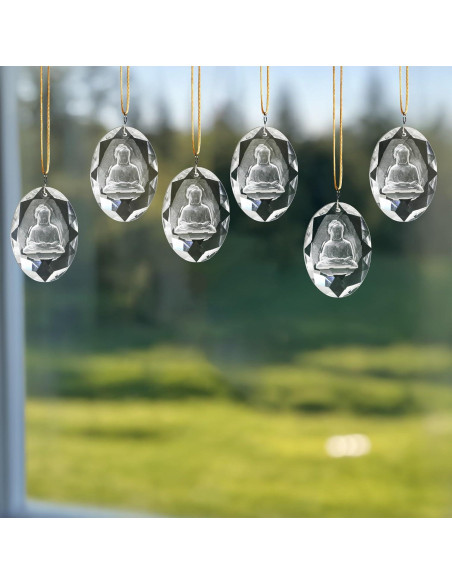 6 Piezas Prismas de Cristal Buda para Colgar - Decoración Zen