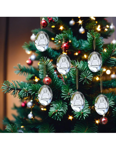 6 Piezas Prismas de Cristal Buda para Colgar - Decoración Zen