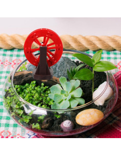 Adorno de Molino de Agua POPETPOP para Acuario Rojo 7.49cm 2