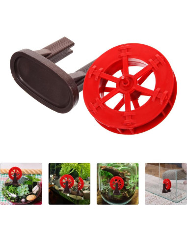 Adorno de Molino de Agua POPETPOP para Acuario Rojo 7.49cm