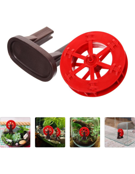 Adorno de Molino de Agua POPETPOP para Acuario Rojo 7.49cm