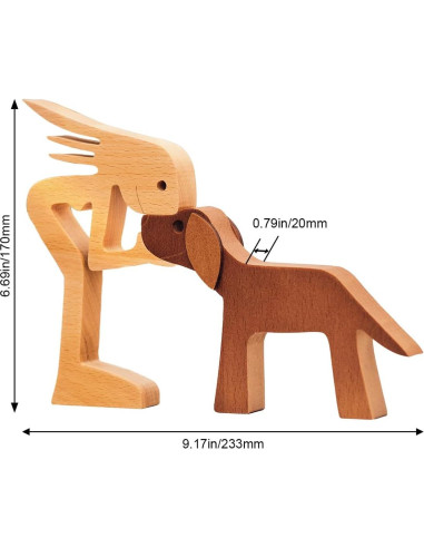 Escultura de Madera Pawfect House Perro 22.86x15.24 cm