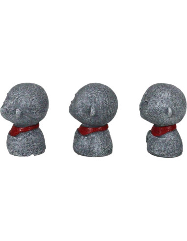Conjunto de 3 Figuras Jizo Bosatsu 6.35 cm Decorativas Budismo