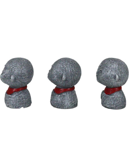 Conjunto de 3 Figuras Jizo Bosatsu 6.35 cm Decorativas Budismo