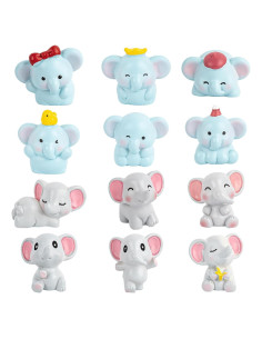 12 Mini Figuras de Elefante de Resina Framendino para Decoración