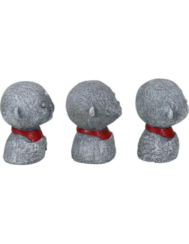 Conjunto de 3 Figuras Jizo Bosatsu 6.35 cm Decorativas Budismo