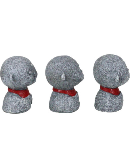 Conjunto de 3 Figuras Jizo Bosatsu 6.35 cm Decorativas Budismo