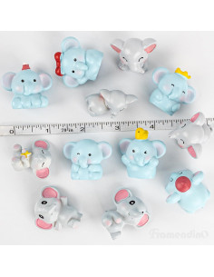 12 Mini Figuras de Elefante de Resina Framendino para Decoración 2