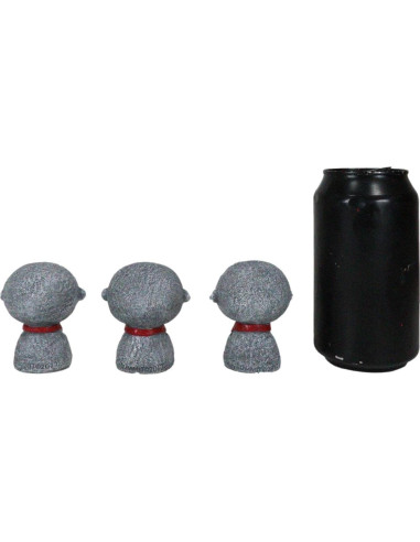 Conjunto de 3 Figuras Jizo Bosatsu 6.35 cm Decorativas Budismo